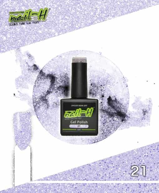 Nail-H – Smalto Semipermanente n°21 Grigio Perla Scintillante 12 ml